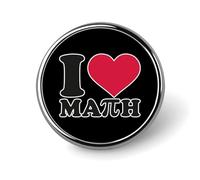 I Love Math Fashion Buttons Brooch Pins Round Metal Badges Jewelry Gift Fo