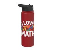 I Love Math Fun Geometry Pi Shapes Stainless Steel Insulated Water Bottle