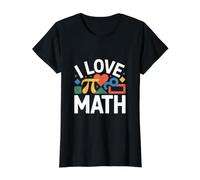 I Love Math Fun Geometry Pi Shapes Value Graphic T-Shirt, Women, Black, M