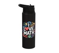 I Love Math Geometric Numbers Enthusiast Stainless Steel Insulated Water Bottle