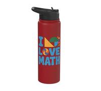 I Love Math Geometric Pattern Design Stainless Steel Insulated Water Bottle