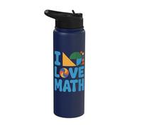 I Love Math Geometric Pattern Design Stainless Steel Insulated Water Bottle