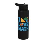 I Love Math Geometric Pattern Design Stainless Steel Insulated Water Bottle