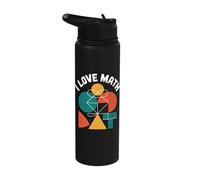 I Love Math Geometric Shapes Creativity Stainless Steel Insulated Water Bottle