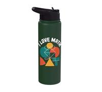 I Love Math Geometric Shapes Creativity Stainless Steel Insulated Water Bottle