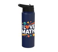 I Love Math Geometric Shapes Enthusiasm Stainless Steel Insulated Water Bottle