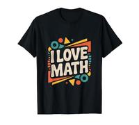I Love Math Geometric Shapes Enthusiast Design Value Graphic T-Shirt, Men, Black, S