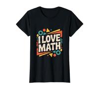 I Love Math Geometric Shapes Enthusiast Design Value Graphic T-Shirt, Women, Black, M