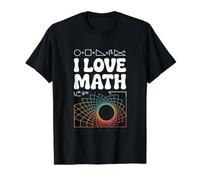 I Love Math Geometric Symbols Spiral Value Graphic T-Shirt, Men, Black, M