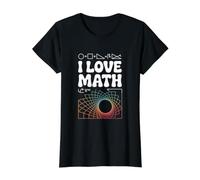I Love Math Geometric Symbols Spiral Value Graphic T-Shirt, Women, Black, XL