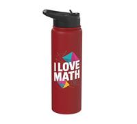 I Love Math Geometry Algebra Calculus Fun Stainless Steel Insulated Water Bottle
