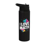I Love Math Geometry Algebra Calculus Fun Stainless Steel Insulated Water Bottle