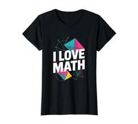 I Love Math Geometry Algebra Calculus Fun Value Graphic T-Shirt, Women, Black, L