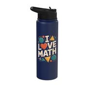 I Love Math Geometry Algebra Pi Stainless Steel Insulated Water Bottle