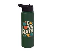 I Love Math Geometry Algebra Pi Stainless Steel Insulated Water Bottle