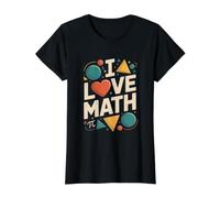 I Love Math Geometry Algebra Pi Value Graphic T-Shirt, Women, Black, XL