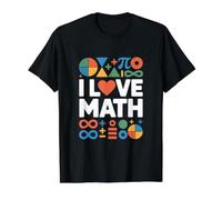 I Love Math Geometry Pi Infinity Symbols Value Graphic T-Shirt, Men, Black, S