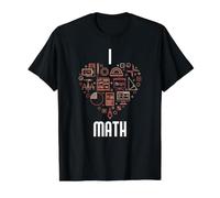 I Love Math - Mathematician Heart for Teacher or Student Value Graphic T-Shirt, Men, Black, S