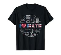 I Love Math - Mathematics American Flag Patriotic Teacher Value Graphic T-Shirt