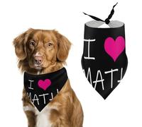 I Love Math Pet Bandana Dogs Triangle Scarf Cats Handkerchief Puppy Costume