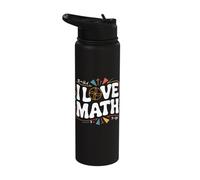 I Love Math Pi Geometry Algebra Calculus Design Stainless Steel Insulated Water Bottle