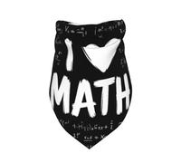 I Love Math Print Dog Bandana 1 Pack Premium Triangle Scarf Washable Birthday Pet Accessories for Neutral Large Dogs