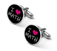 I Love Math Shirt Cufflinks for Men Cuff Links Tie Father Husband Wedding Business 2.0cm