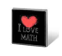 I Love Math Square Shaped Brooch Pins Button Badges Decoration Hat Clothing Bag Accessories Gift