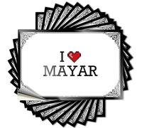 I Love Mayar Crazy Lettering Sticker | Personalized Waterproof Vinyl Bottle Stone Removable Decal Peel Stick(8X12CM)