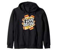 I Love Mayo Enthusiast Humor Fun Zip Hoodie