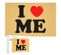 I Love Me Wooden Jigsaw Puzzles for Adults Challenge Intelligent Puzzle Letter on Back Picture Home Decor