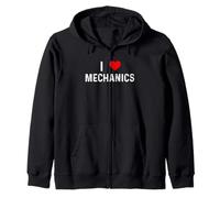 I Love Mechanics - Heart - Distressed Zip Hoodie