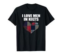I Love Men In Kilts Scottish Tartan Plaid Pattern Kilt Shirt T-Shirt
