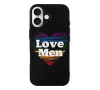 I Love Men Rainbow LGBT Heart Funny Case Compatible with iPhone 17 17 Air 17 Pro 17 Pro Max Protective Phone Cover