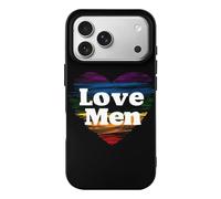 I Love Men Rainbow LGBT Heart Funny Case Compatible with iPhone 17 17 Air 17 Pro 17 Pro Max Protective Phone Cover