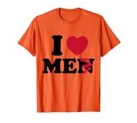 I Love Men Without The N, I Love Myself Funny Sarcastic T-Shirt, Men, Orange, Small