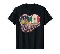 I Love Mexico Heart - Mexico Flag & Aztec Pyramids Souvenir T-Shirt