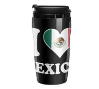I Love Mexico Mexican Printed Reusable Coffee Mug Insulated Travel Drinking Cup Water Bottle with Lid 250ml