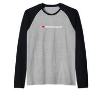 I Love Michelangelo Raglan Baseball Tee