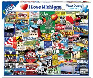 I Love Michigan 1000pc Jigsaw Puzzle 760mm x 610mm by White Mountain CLEARANCE