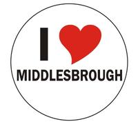 I love Middlesbrough Sticker - 8 cm / 3,14" Diameter round - very nice