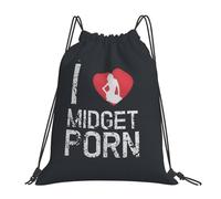 I Love Midget Porn Unisex Gym Sack Durable Drawstring Backpack Lightweight Swimming Bag For Sports Football Holidays