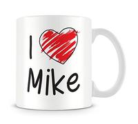 I Love Mike Personalised Mug - Add Photo - Customised Cup Gift