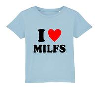 I Love Milfs T-Shirt Funny Hilarious Novelty Milfs Rude Sarcastic Mother I'd Like to F**k Unisex Gift Tee Top (Sky, M)