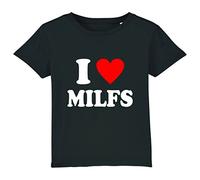 I Love Milfs T-Shirt Funny Hilarious Novelty Milfs Rude Sarcastic Mother I'd Like to F**k Unisex Gift Tee Top (Black, L)