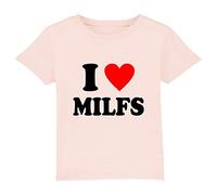 I Love Milfs T-Shirt Funny Hilarious Novelty Milfs Rude Sarcastic Mother I'd Like to F**k Unisex Gift Tee Top (Light Pink, L)
