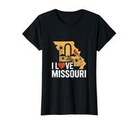I Love Missouri State Outline Sunflowers Value Graphic T-Shirt