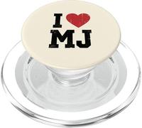 I Love MJ Heart Initials M.J. Fan Merch Vintage Design 2 PopSockets PopGrip for MagSafe