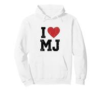 I Love MJ Heart Initials M.J. Fan Merch Vintage Design 2 Pullover Hoodie