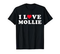 I Love Mollie Matching Girlfriend & Boyfriend Mollie Name T-Shirt